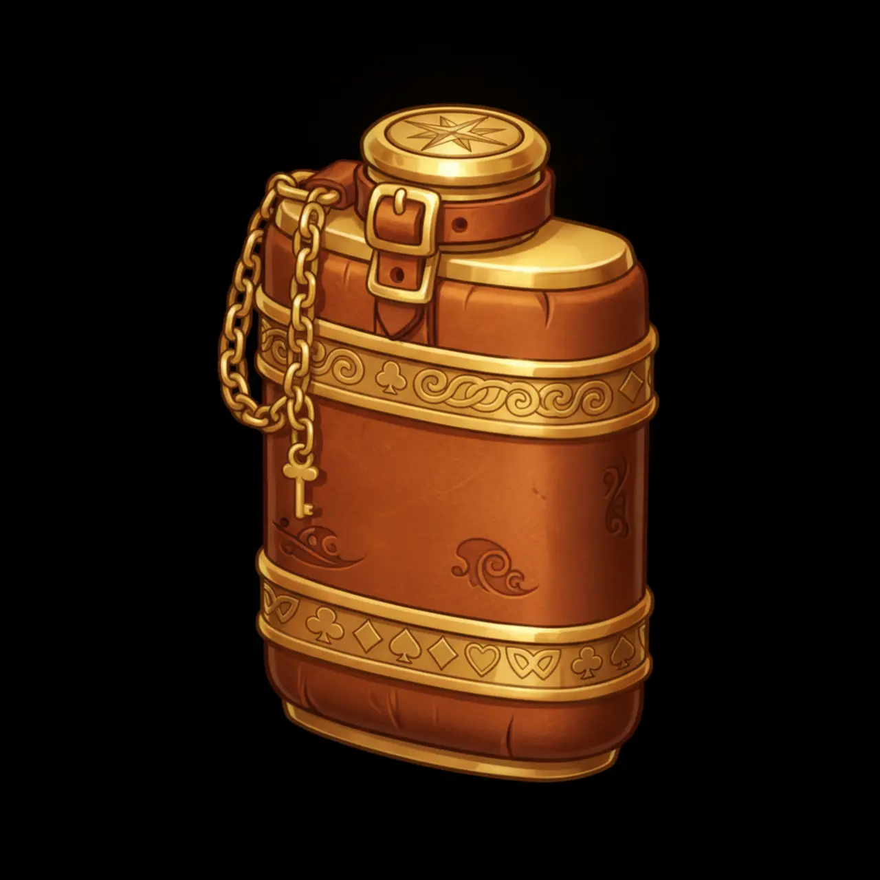 Leather water flask symbol
